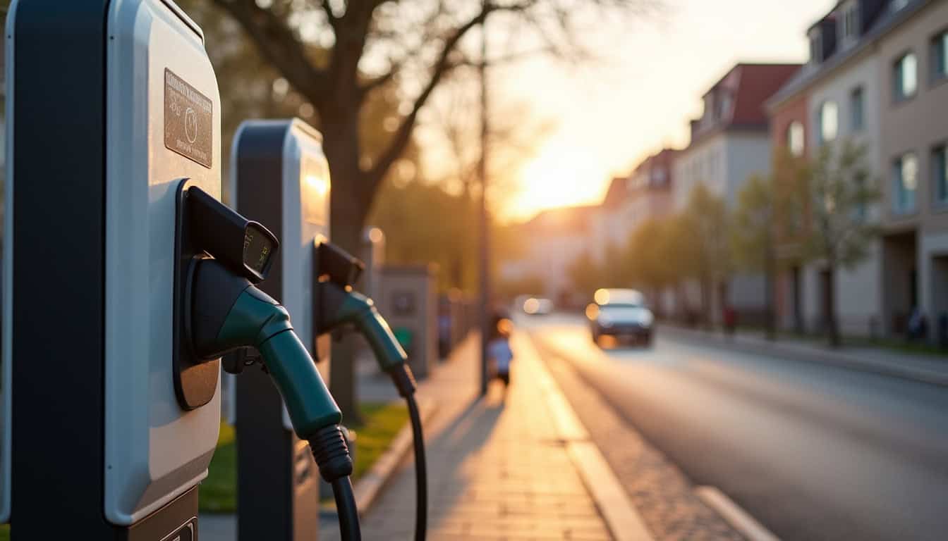 Borne de recharge électrique publique située rue de l'Écluse à Bennwihr