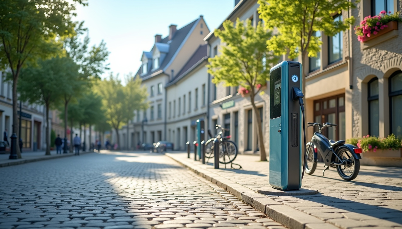Borne de recharge électrique située Place Thomas Bourcin à Le Minihic-sur-Rance