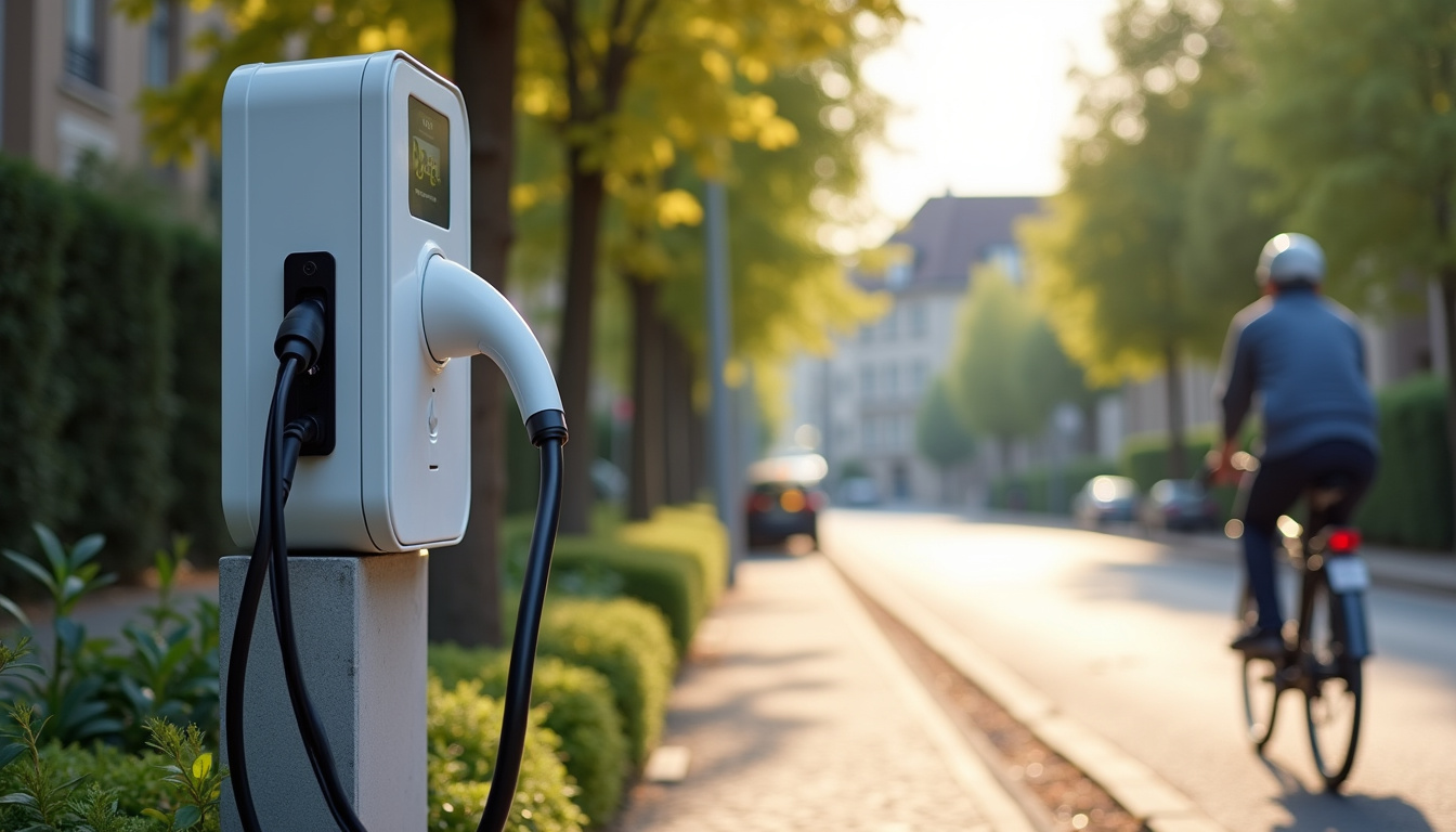 Borne de recharge électrique située rue Jean-Baptiste Alphonse à Aubigny-au-Bac