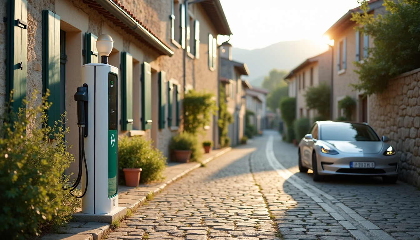 Borne de recharge en extérieur sur la voie publique à Saint-Mars-du-desert