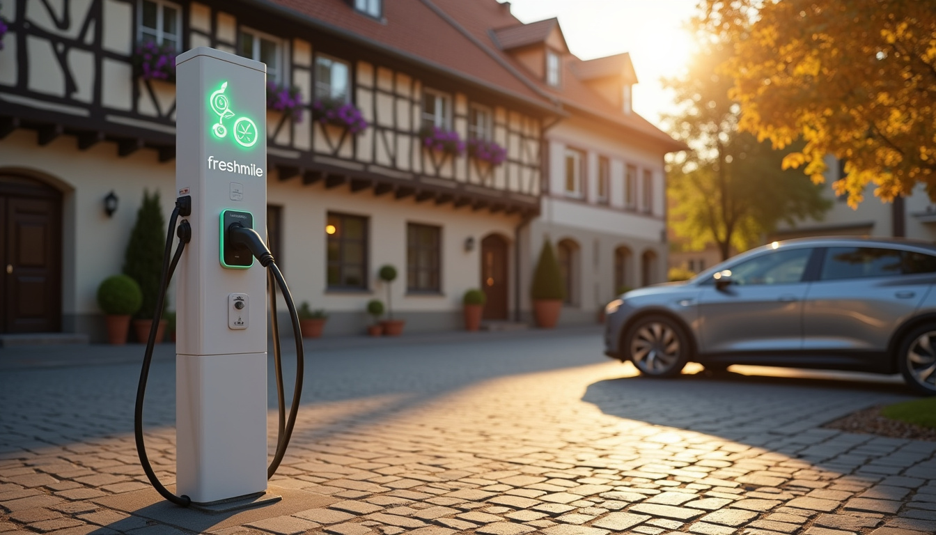 Borne de recharge Freshmile installée place du Général de Gaulle à Soultzmatt