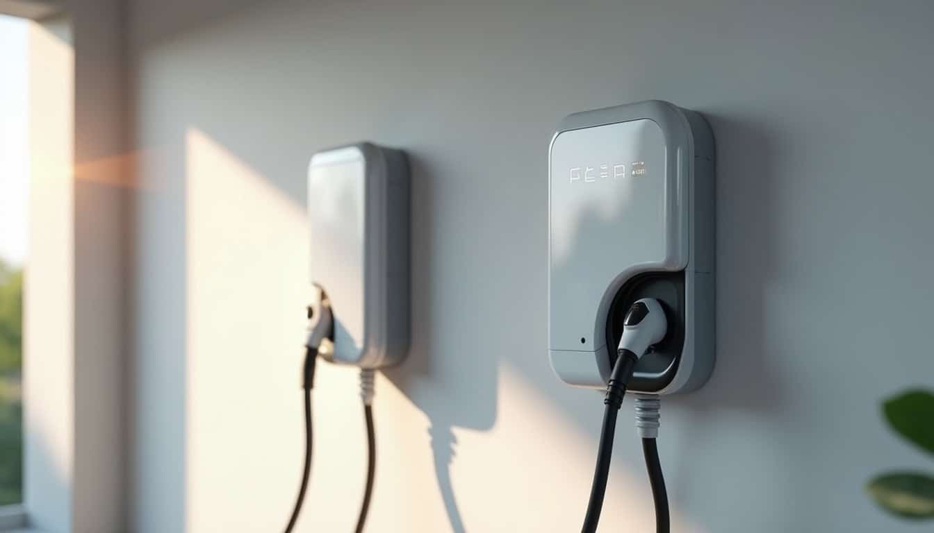 Borne de recharge installée à Allex conforme aux normes NF C 15-100 et NF C 15-722