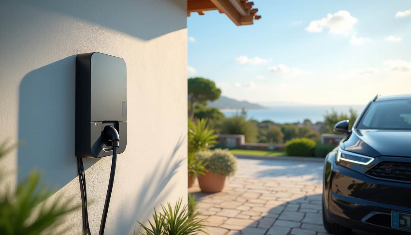 Borne de recharge installée à l'extérieur d'une maison à La Turballe