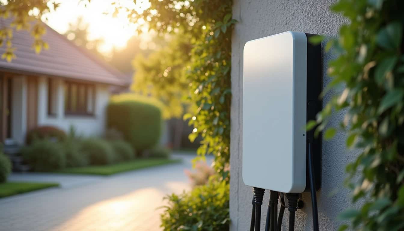 Borne de recharge installée à l'extérieur d'une maison à Saint-Jouvent