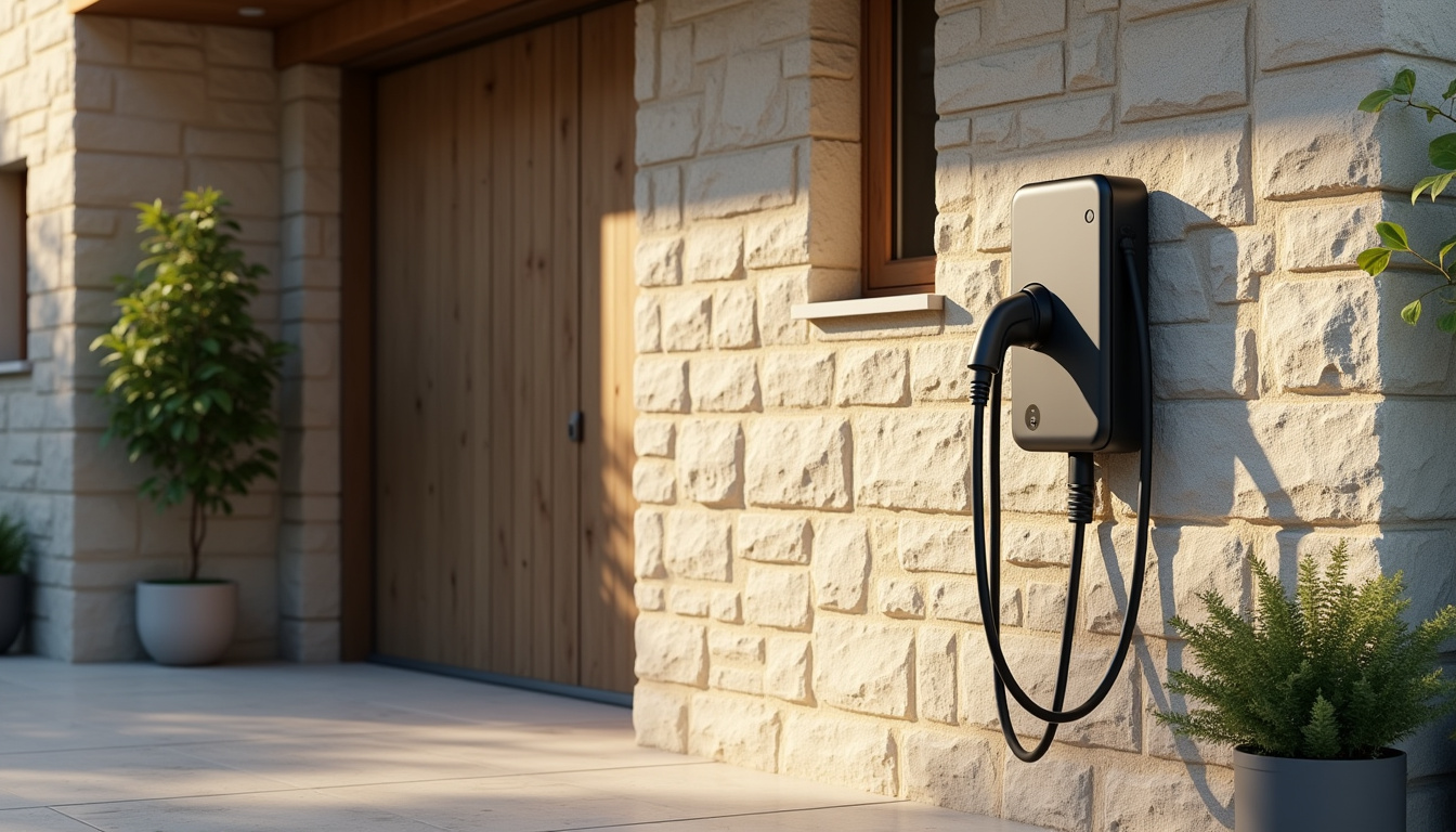 Borne de recharge installée dans un garage privé à Beychac-et-Caillau
