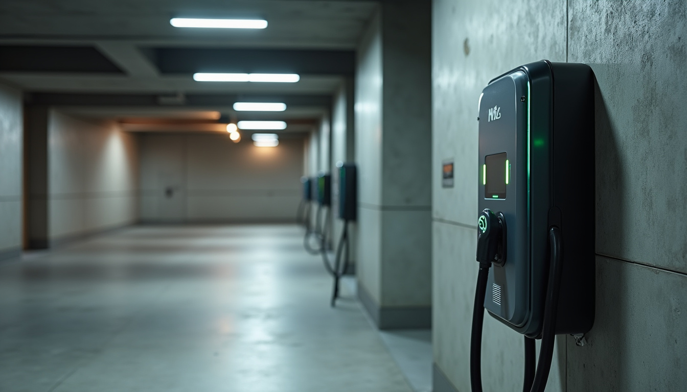 Borne de recharge installée dans un parking de copropriété à Galgon