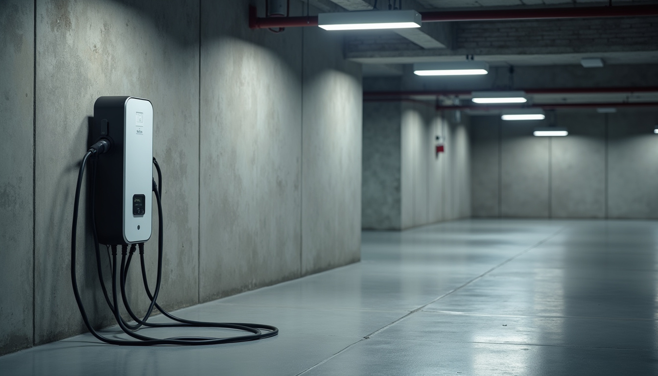Borne de recharge installée dans un parking de copropriété à Longchaumois