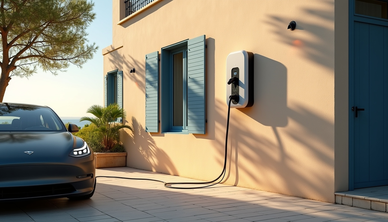Borne de recharge installée dans une maison individuelle à La Ciotat