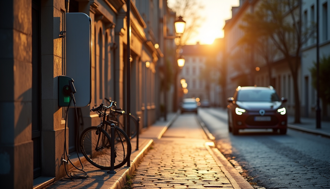Borne de recharge installée dans une rue résidentielle de Gouzeaucourt