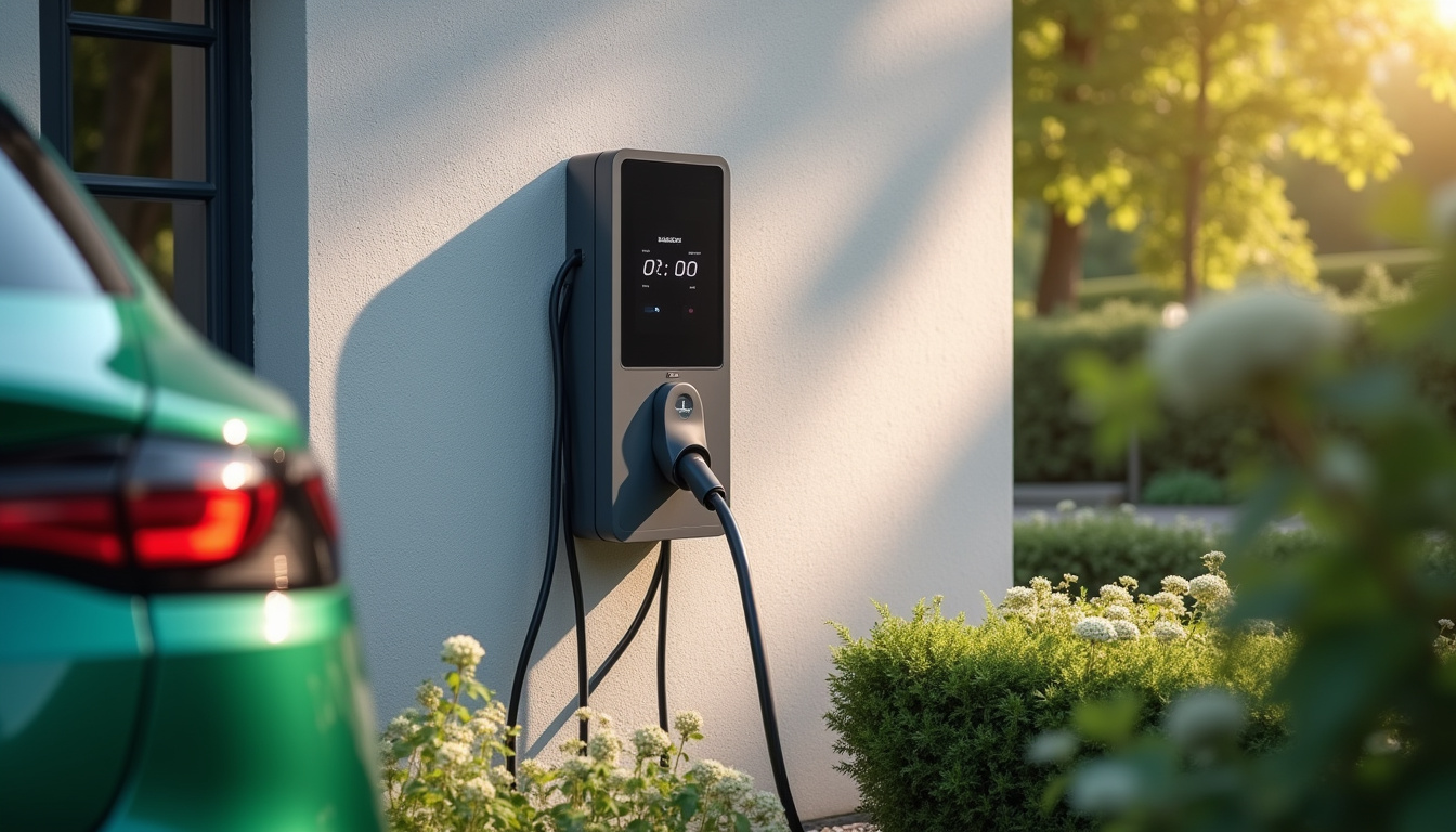 Borne de recharge installée devant une maison à Châtenoy-le-Royal