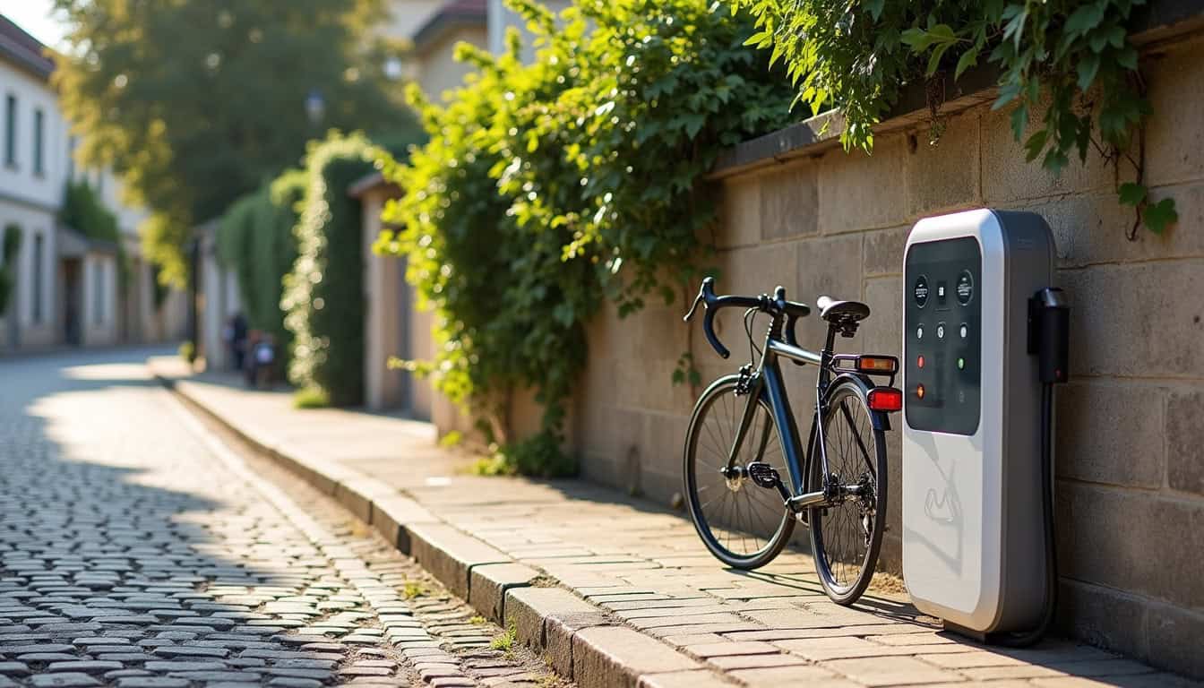 Borne de recharge installée en bordure de rue à Saint-Jean-du-Cardonnay