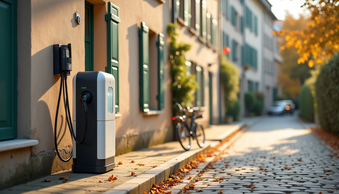 Borne de recharge installée en pied d'immeuble dans un immeuble en copropriété