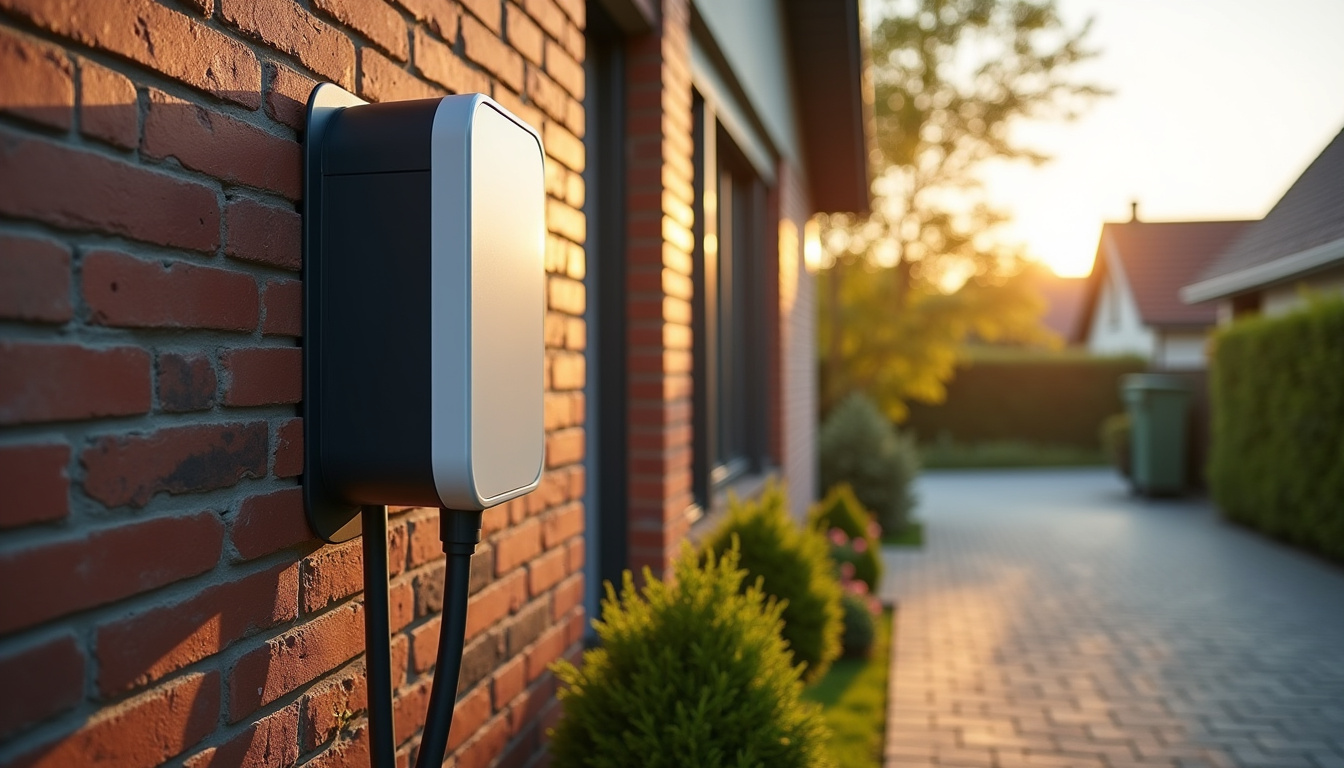 Borne de recharge installée sur le mur extérieur d'une maison à Gœrsdorf