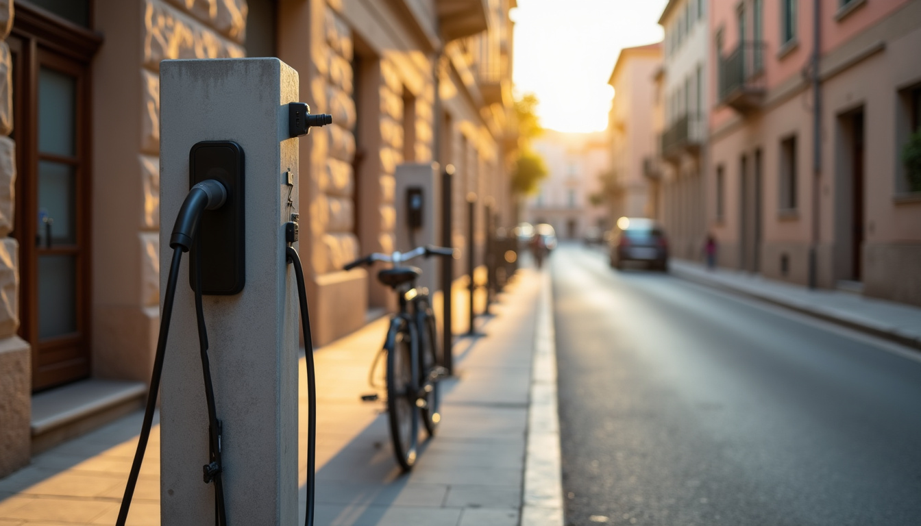 Borne de recharge installée sur une voie publique à Morlaàs