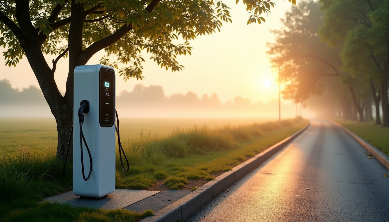 Borne de recharge Izivia située route de Rennes à Pleine-Fougères