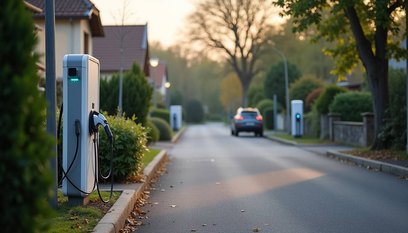 Borne de recharge Modulo-Energies située Rue du Parc à Beaumont-en-Véron