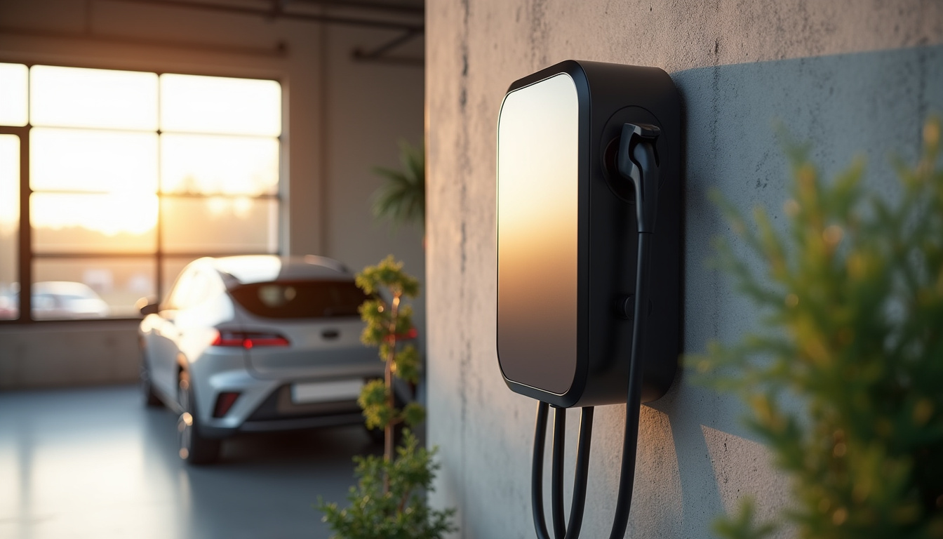 Borne de recharge murale installée dans un local professionnel à Bruyères-et-Montbérault