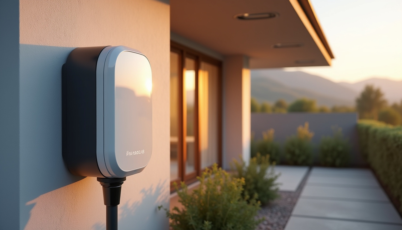 Borne de recharge murale installée sur façade d'une maison à Crolles