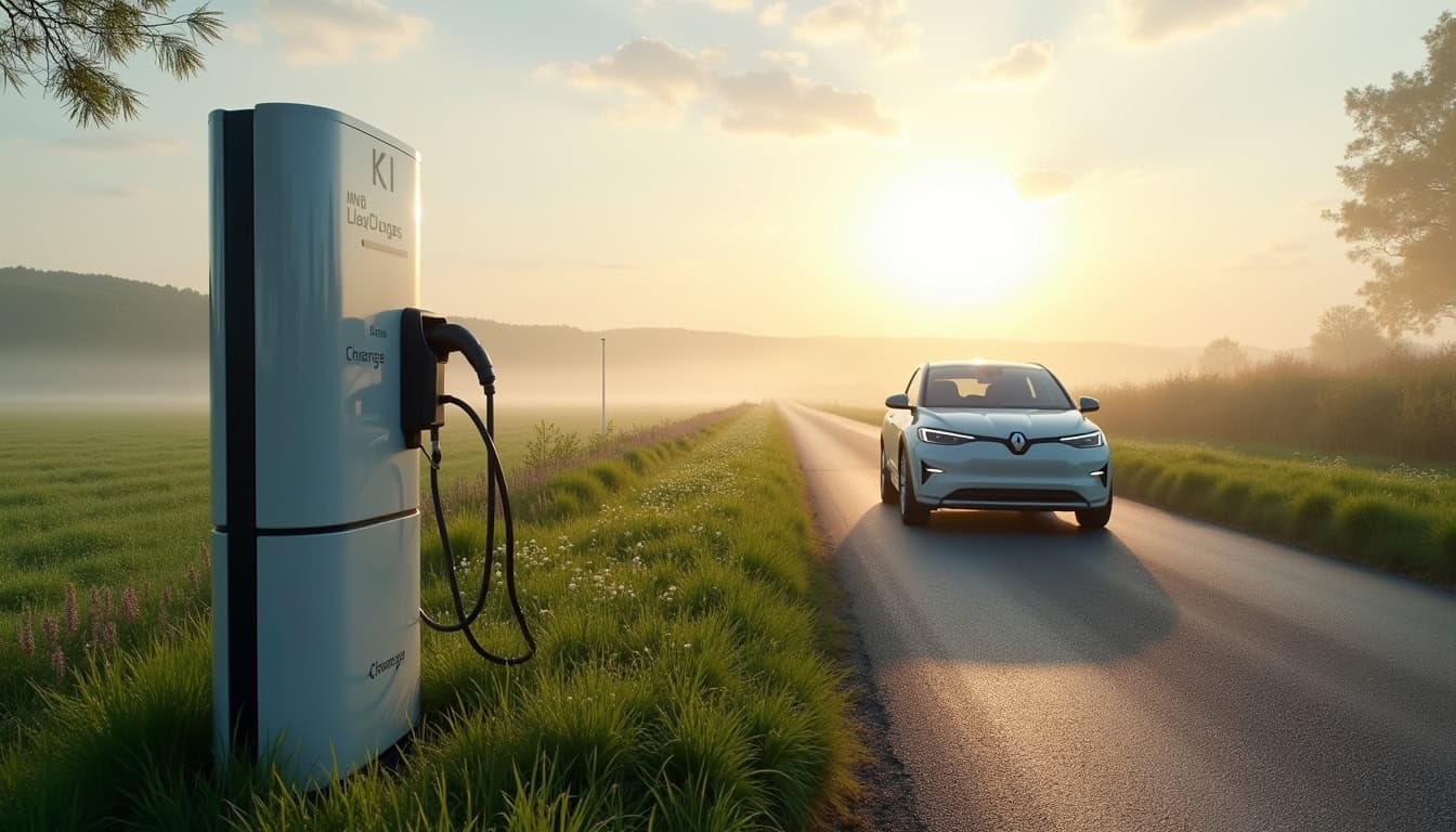 Borne de recharge NW IECharge située sur la D1084 à Saint-Jean-le-Vieux