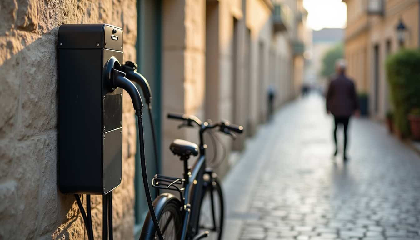 Borne de recharge pour véhicule électrique en milieu urbain à Desvres