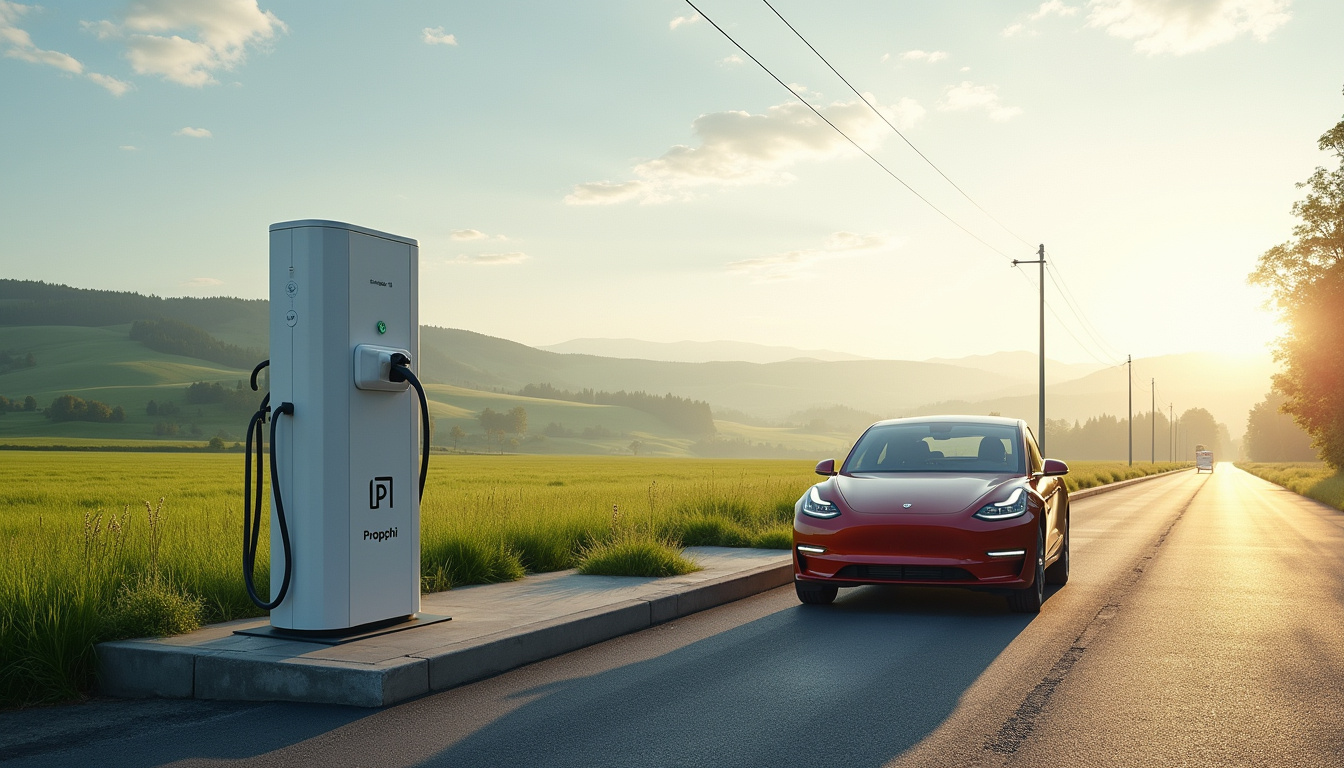 Borne de recharge Properphi installée sur la route nationale 7 à Albon