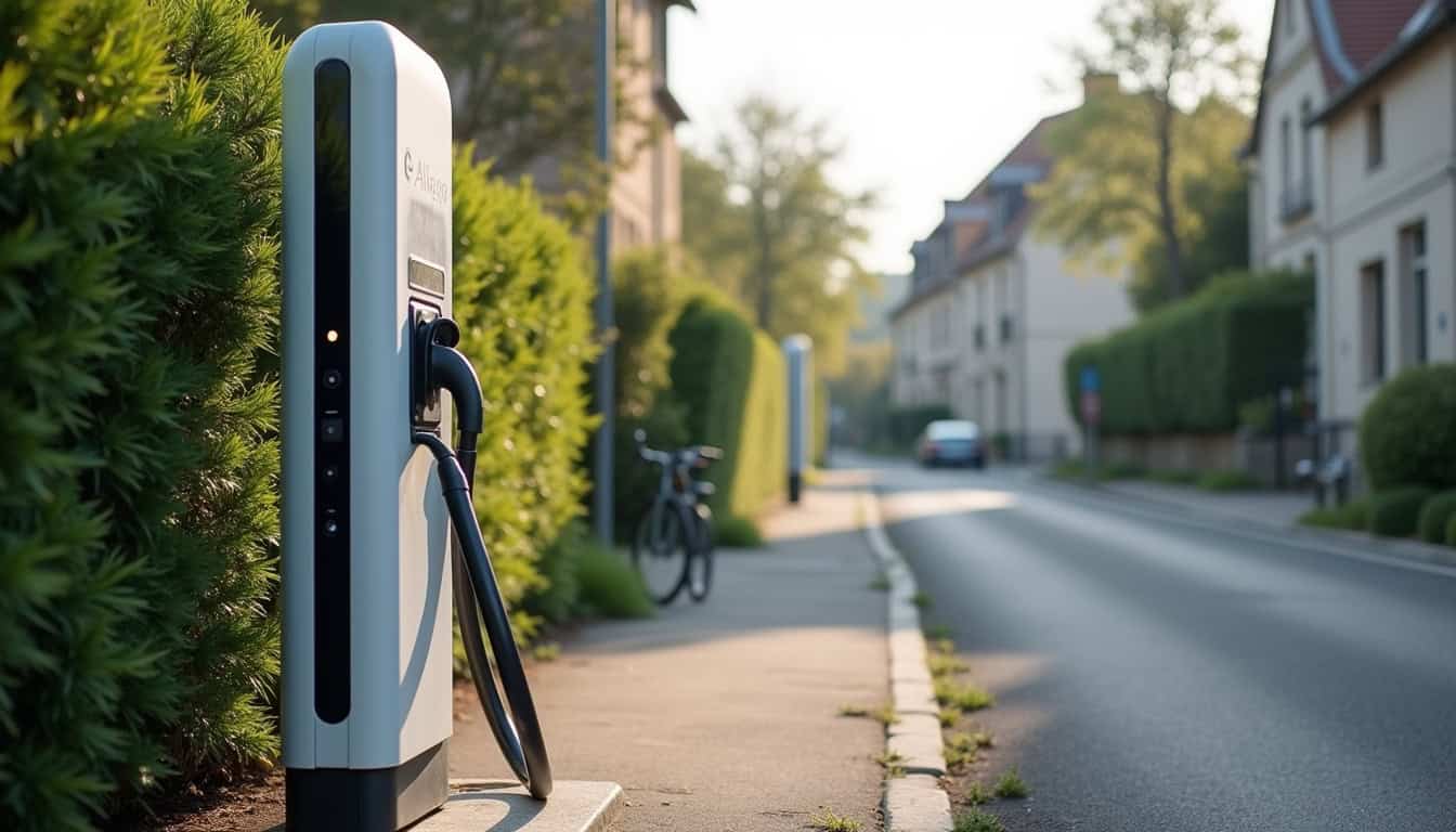Borne de recharge publique Allego située rue du Bocage à La Séguinière