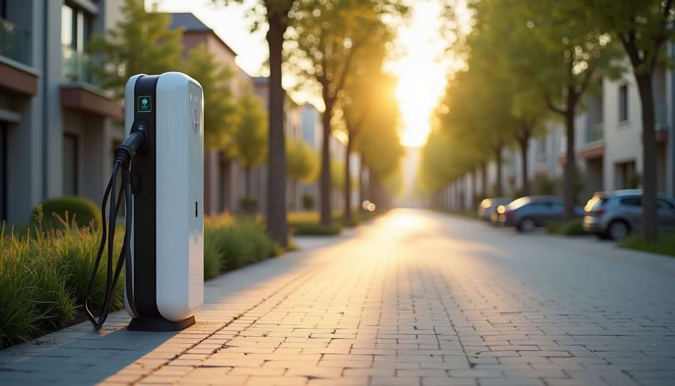 Borne de recharge publique eborn située en impasse des Frênes à Brézins