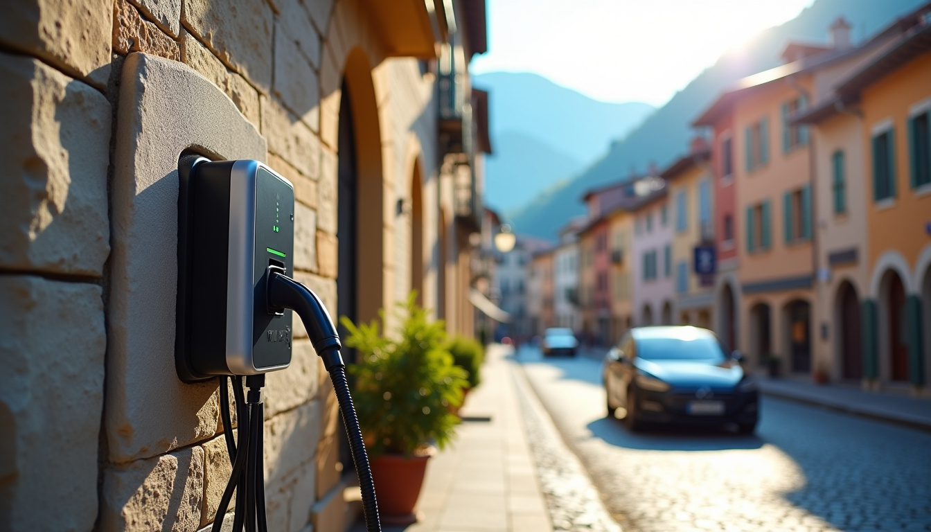 Borne de recharge publique en centre-ville de Briançon