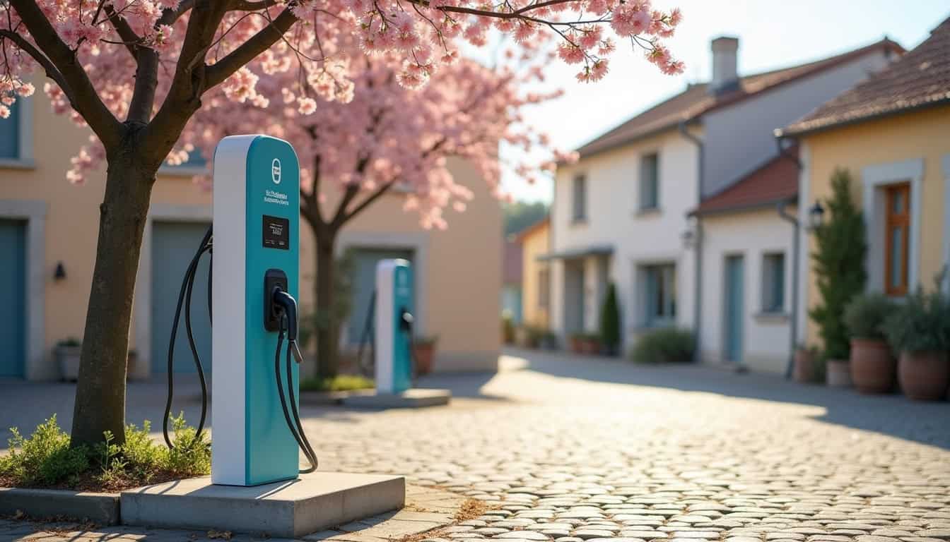 Borne de recharge publique installée à La Salvetat-sur-Agout dans le département de l'Hérault