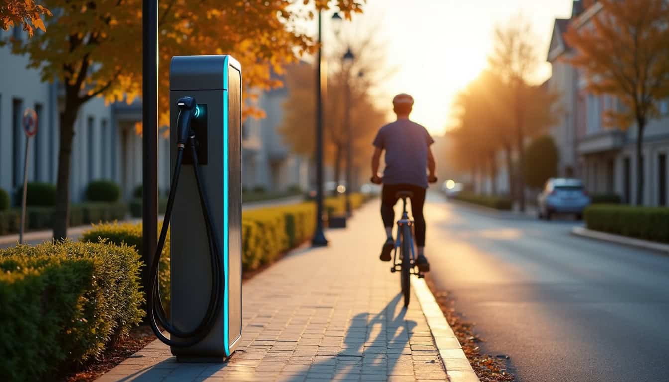 Borne de recharge publique installée au 42 avenue Général de Gaulle à Saint-Colomban