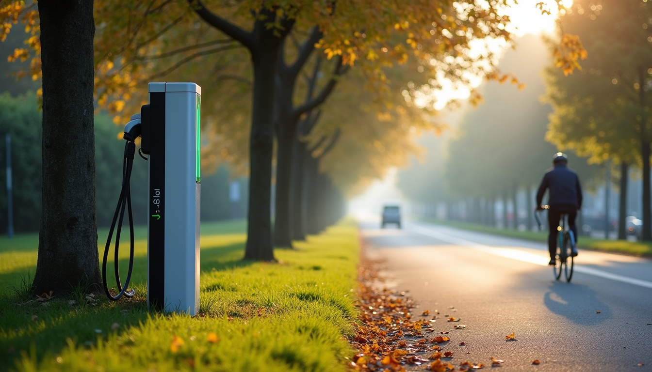Borne de recharge publique installée sur l'Allée de la Liberté à Saint-Drézéry