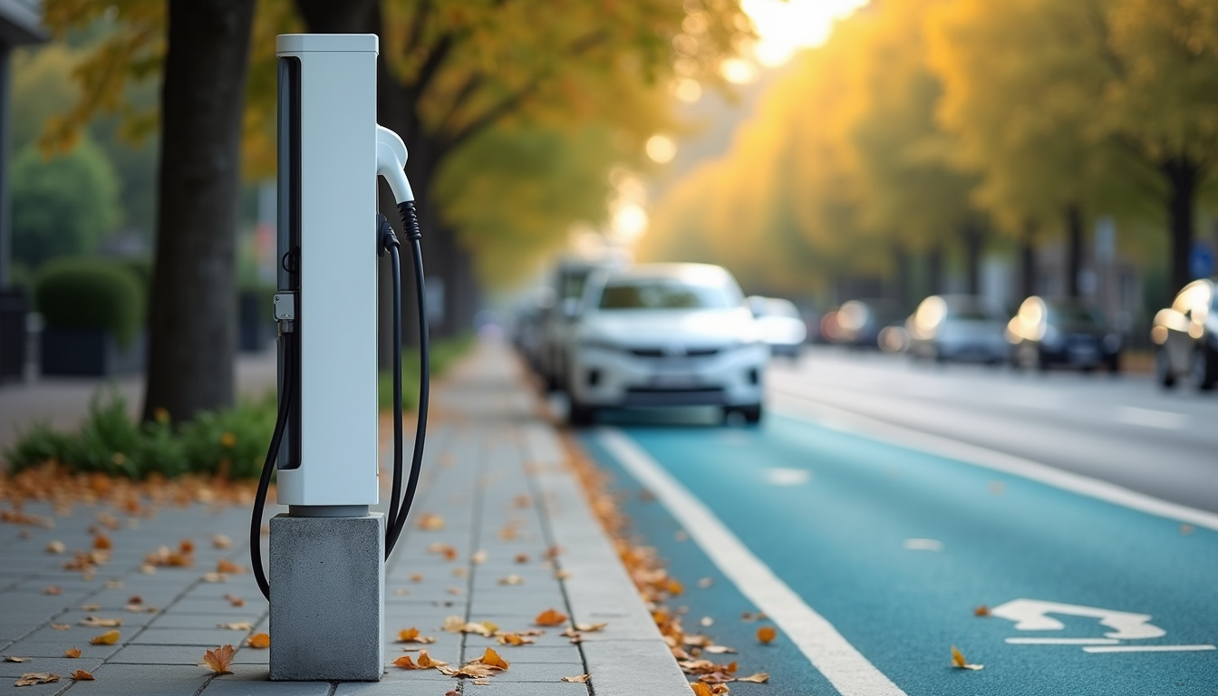Borne de recharge publique installée sur l'avenue de la Résistance à Le Raincy