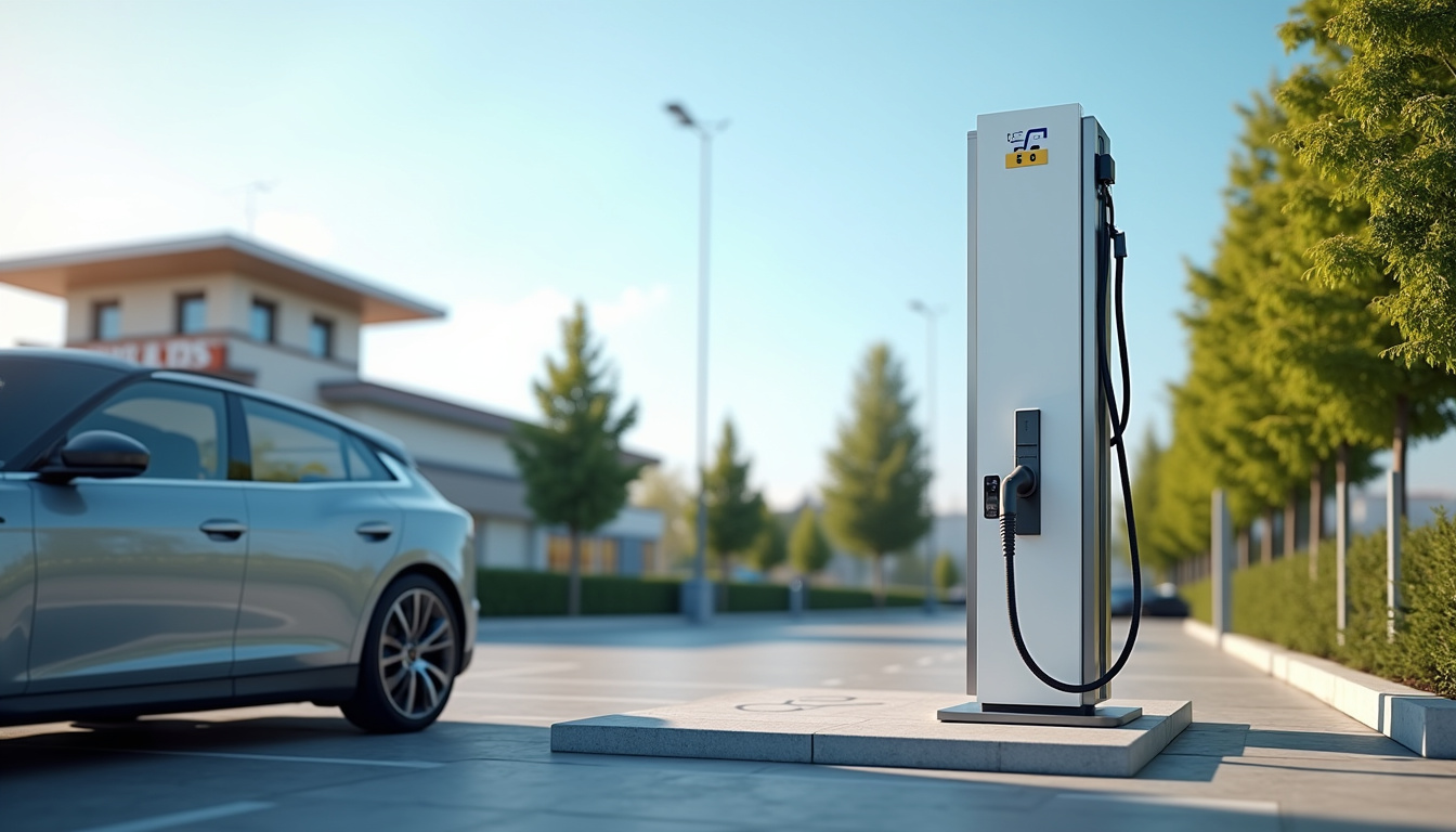 Borne de recharge publique Izivia installée près du McDonald’s d’Is-sur-Tille