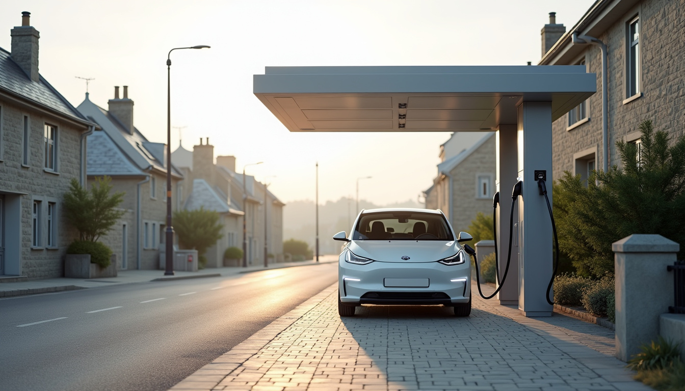 Borne de recharge publique Ouest Charge située rue Guillaume Lozach à Plourin-lès-Morlaix