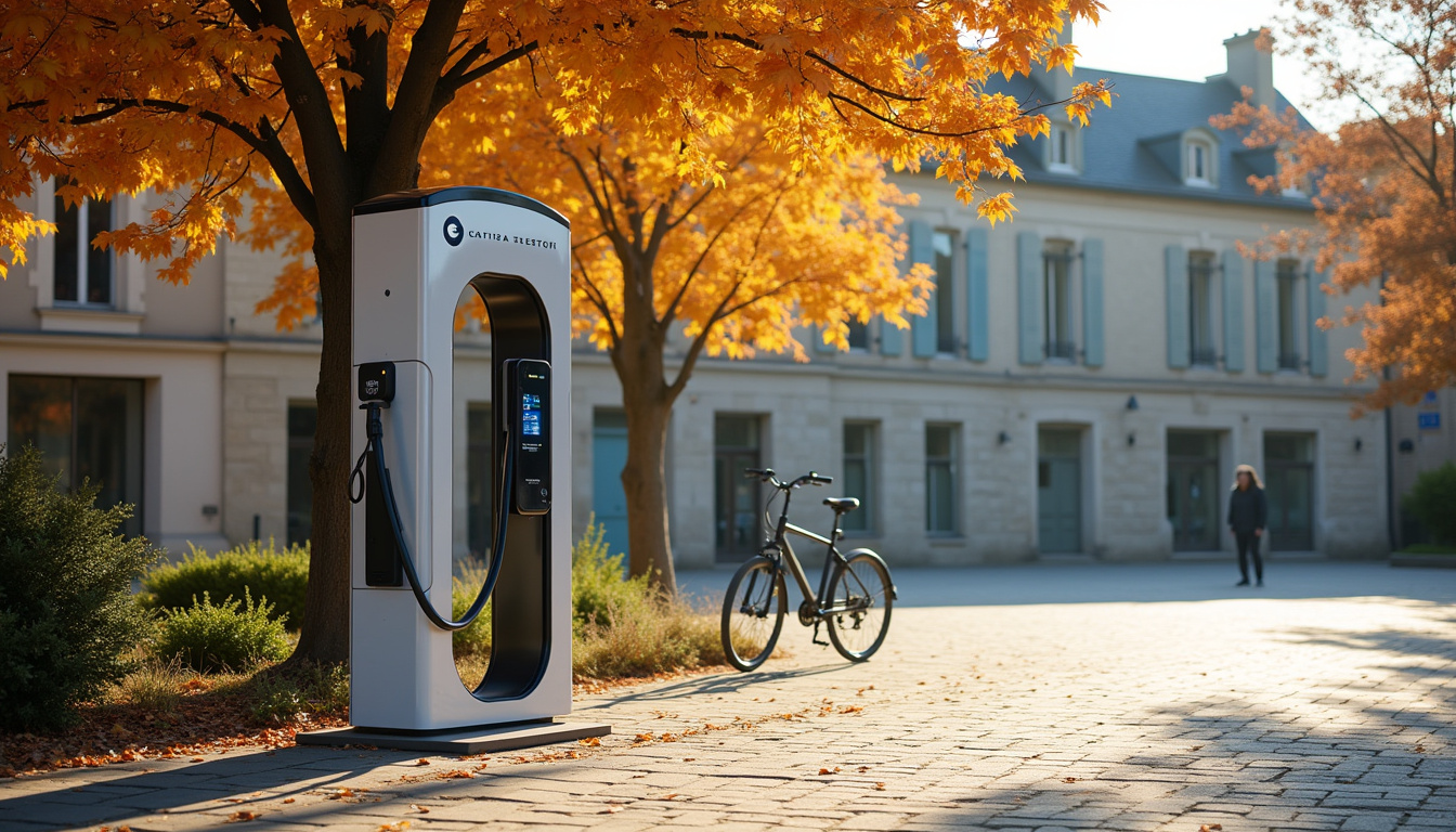 Borne de recharge publique Pass Pass Électrique située Place Jean Ruyssen à Steenbecque