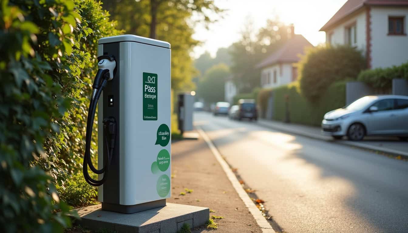 Borne de recharge publique Pass Pass Électrique située Rue de Méru à Laboissière-en-Thelle