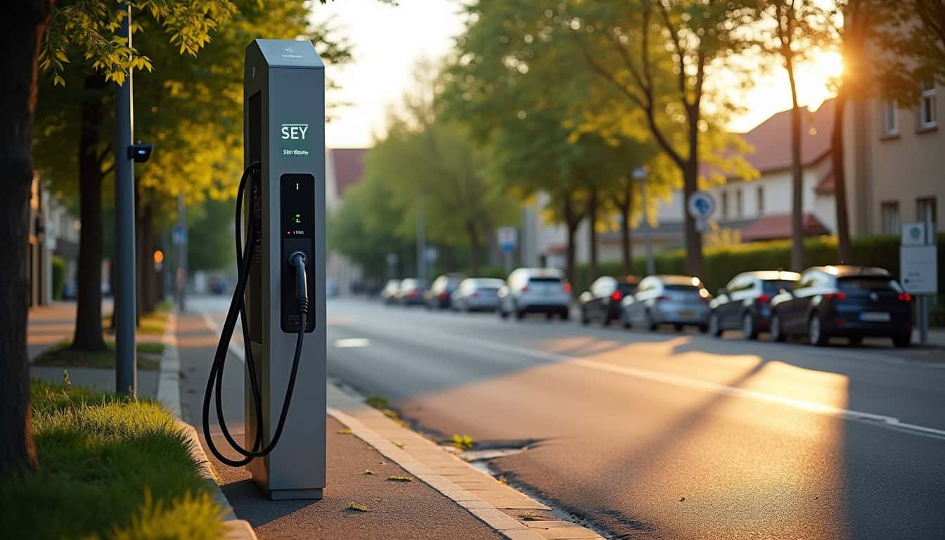 Borne de recharge publique SEY Ma Borne installée à L'Étang-la-Ville