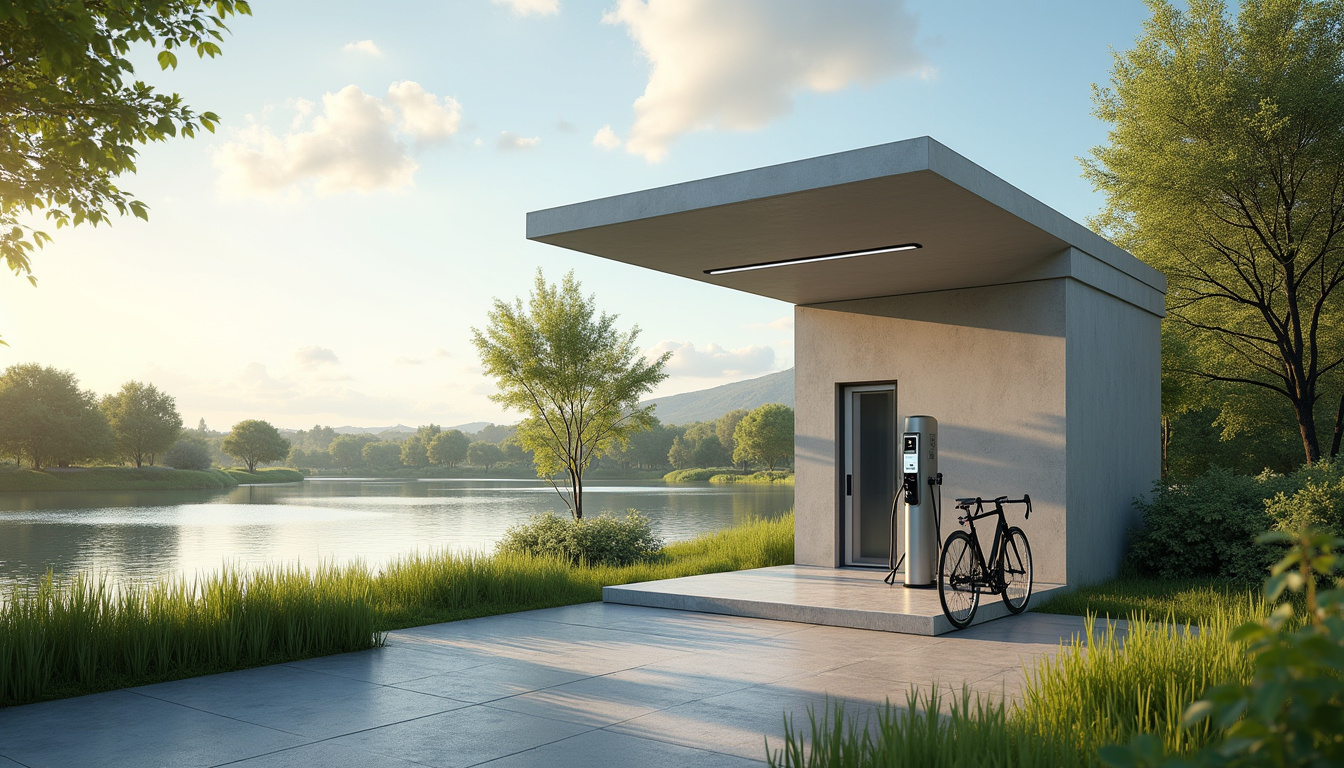 Borne de recharge publique située à la Maison du lac à Razès
