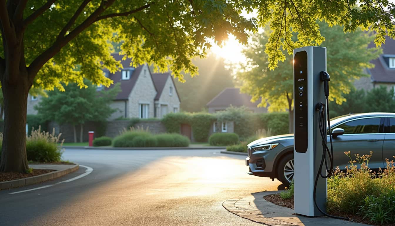 Borne de recharge publique située à Thury-Harcourt-le-Hom près de Harcourt