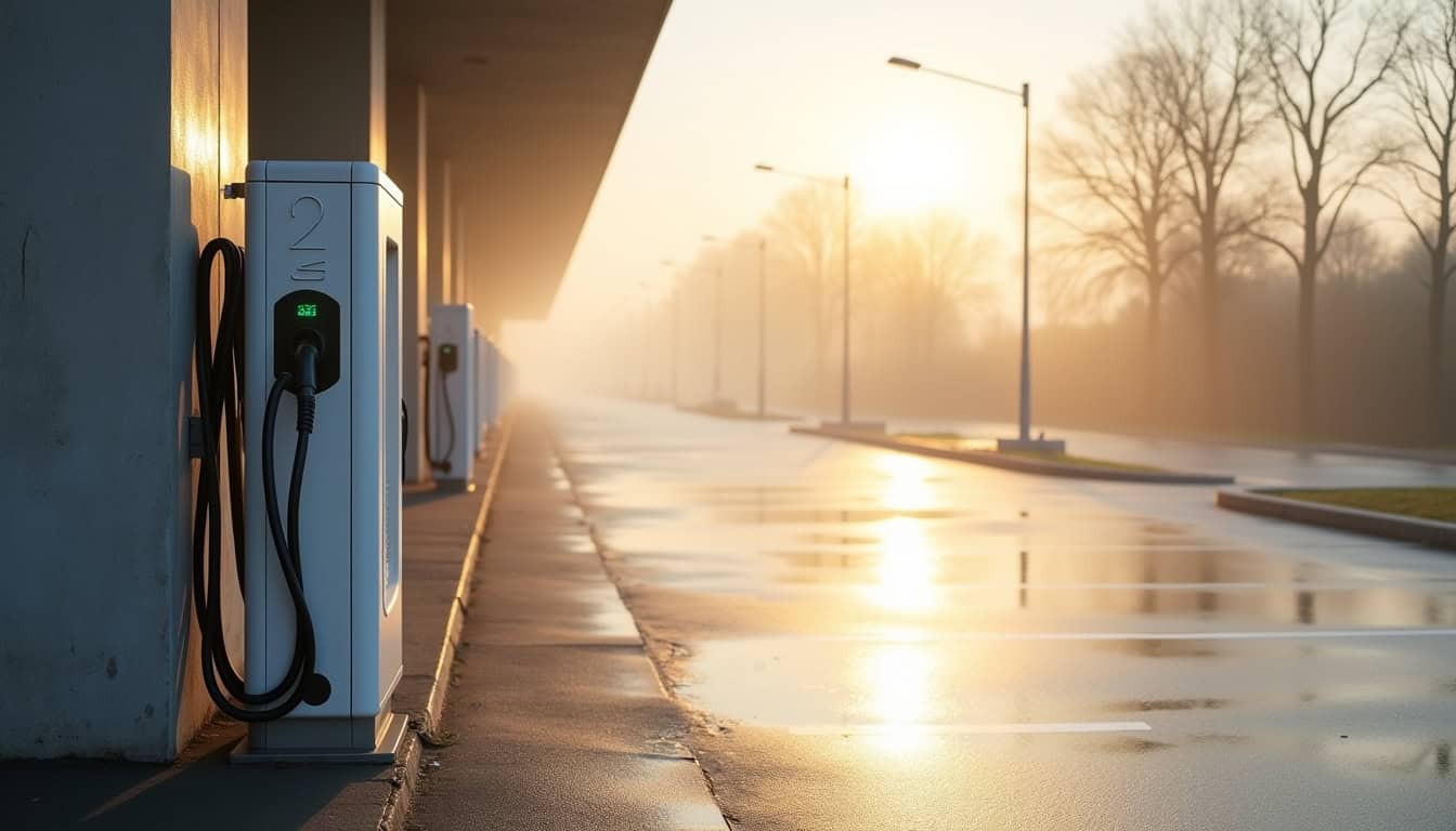 Borne de recharge publique située au P+R de Roussy-le-Village à Cattenom
