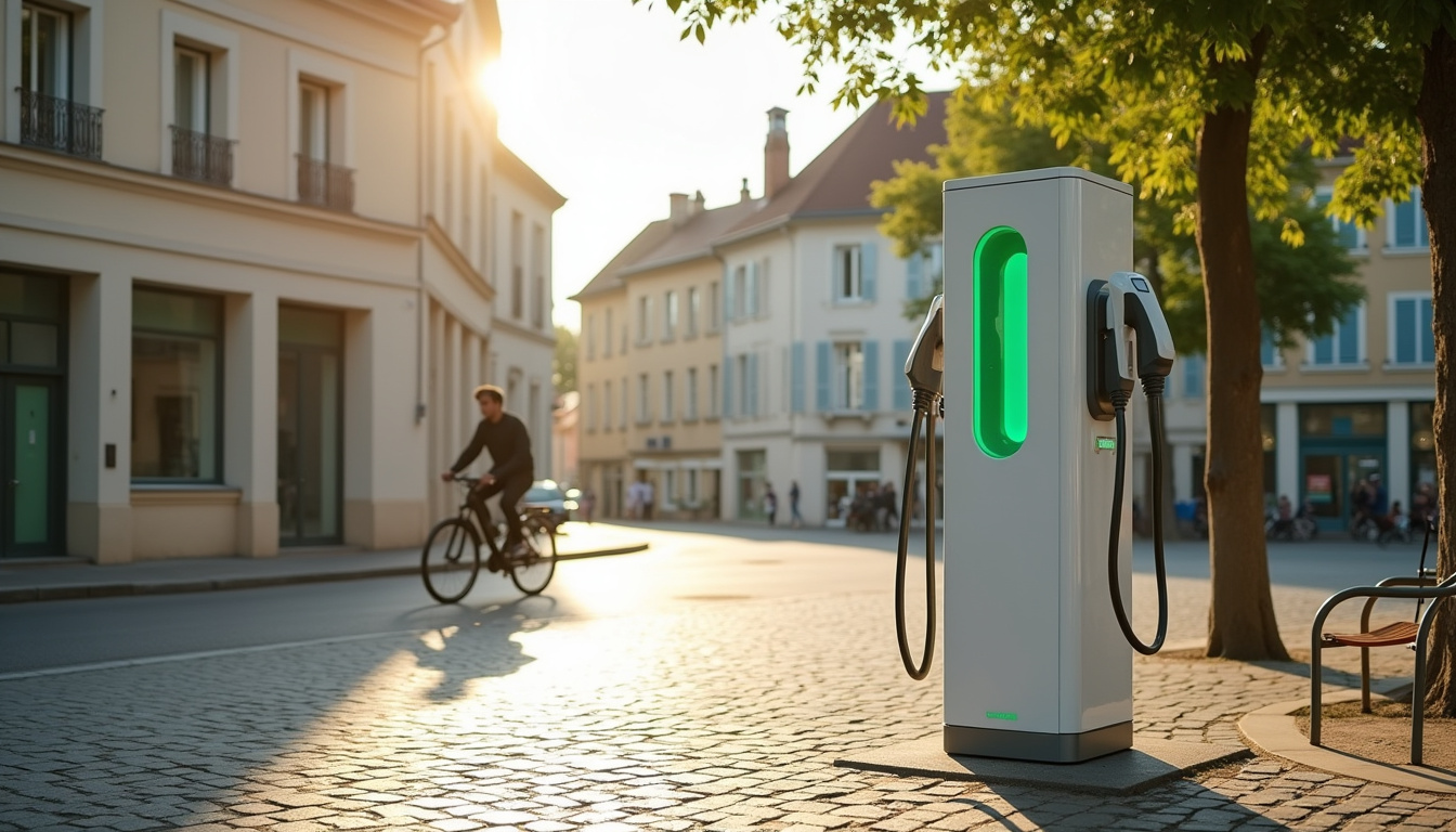 Borne de recharge publique située Place Jean Vinay à L'Albenc