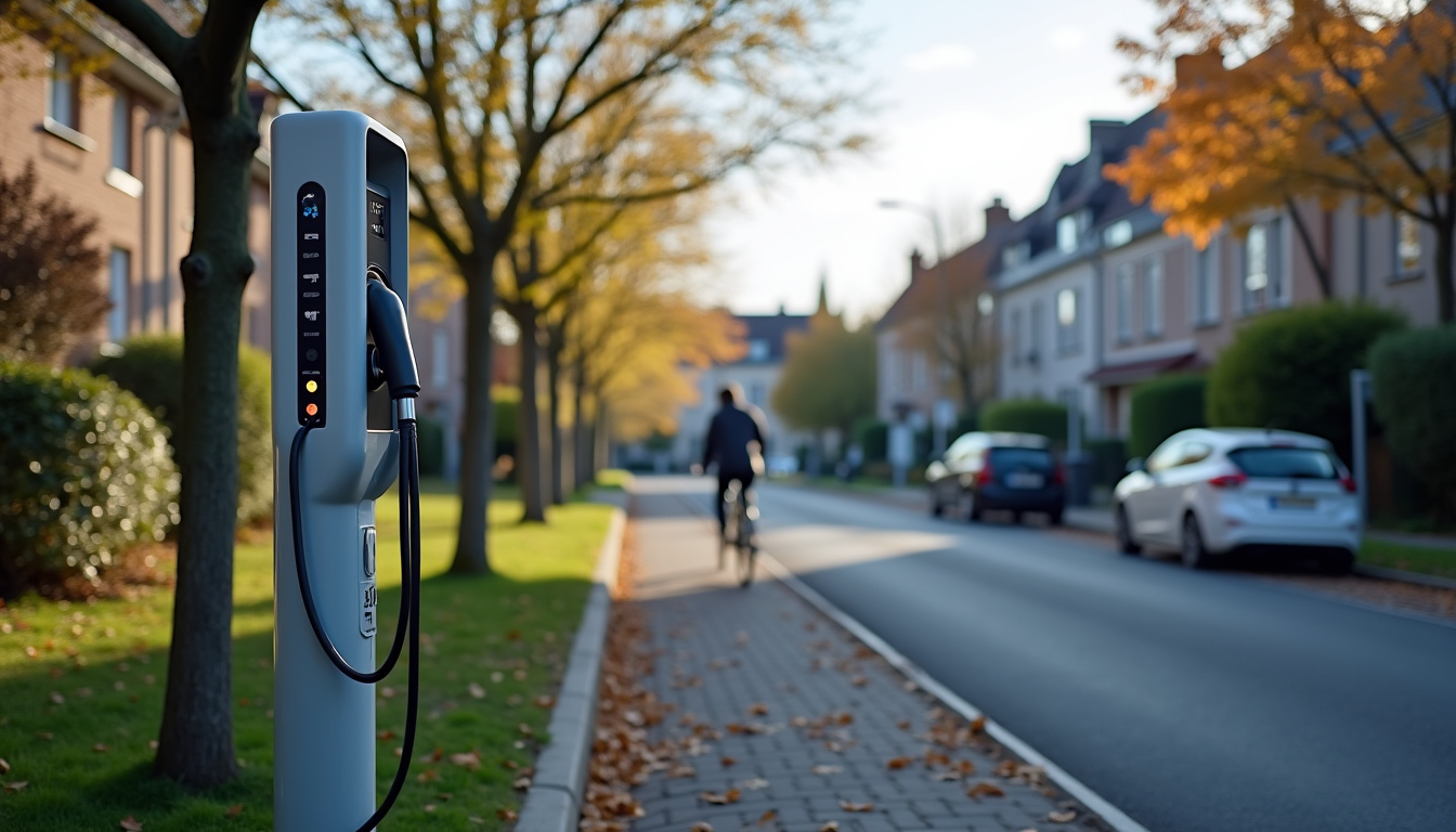 Borne de recharge publique située rue de la Garenne à Isles-lès-Villenoy