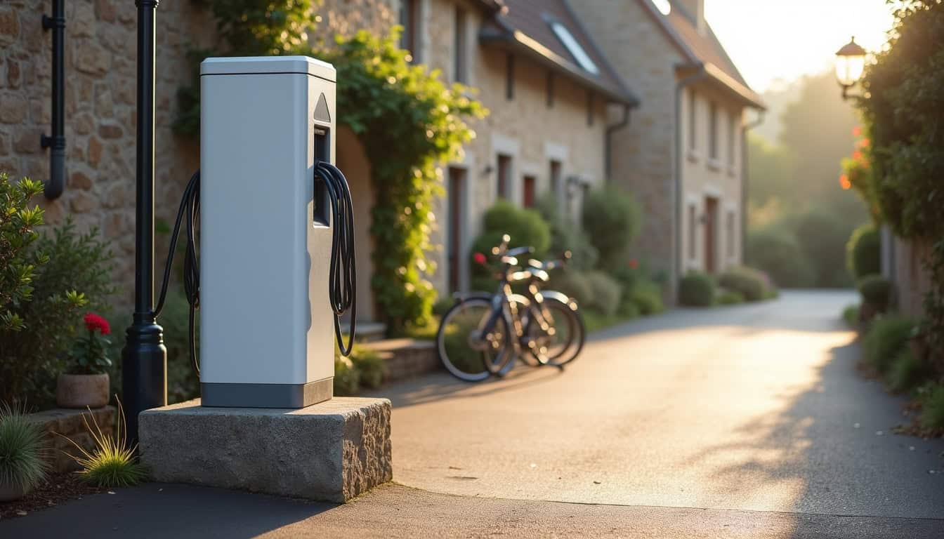 Borne de recharge publique située Rue de la Poste à Congis-sur-Thérouanne