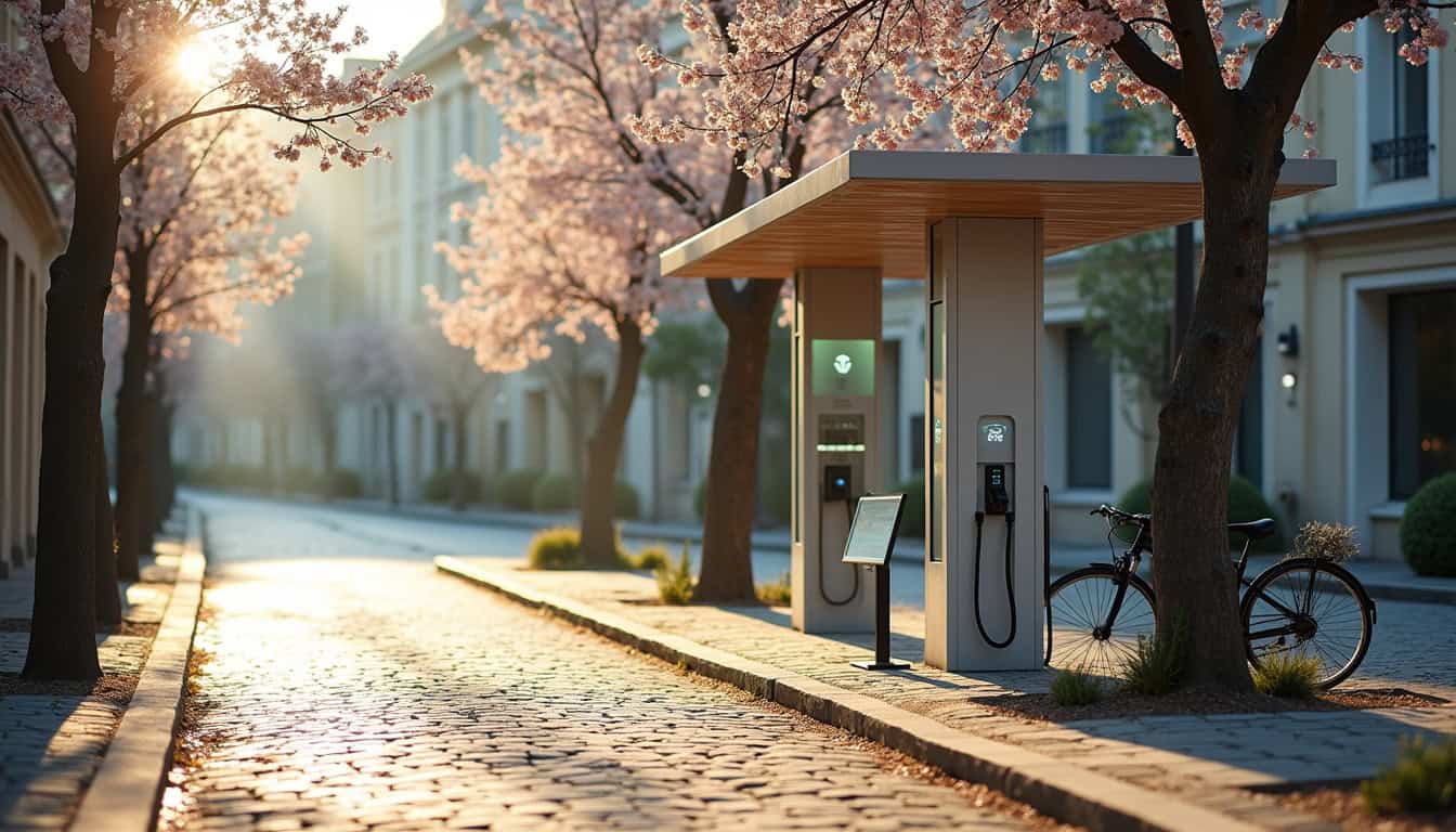 Borne de recharge publique située rue Descartes à Sucé-sur-Erdre