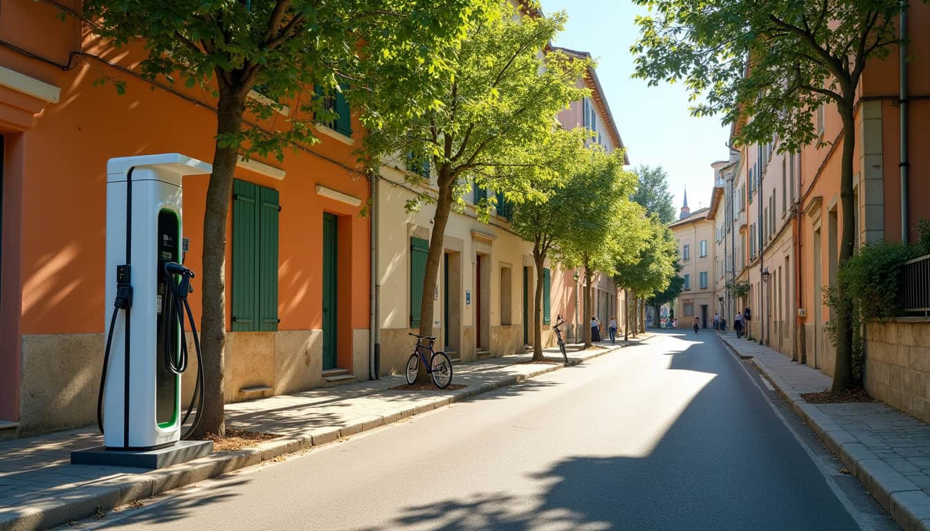 Borne de recharge publique située Rue Paul Cornu au Cannet-des-Maures