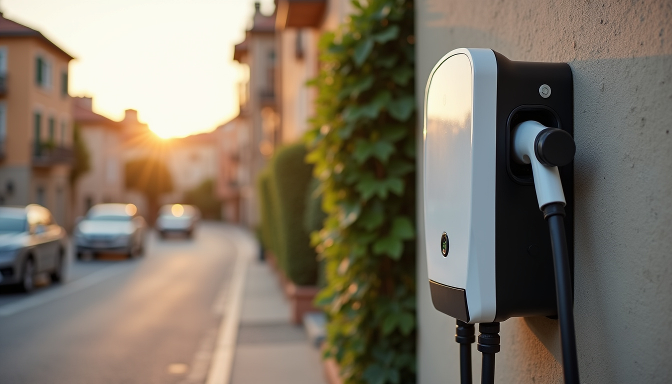 Borne de recharge publique située rue San Vicens à Villeneuve-de-la-Raho