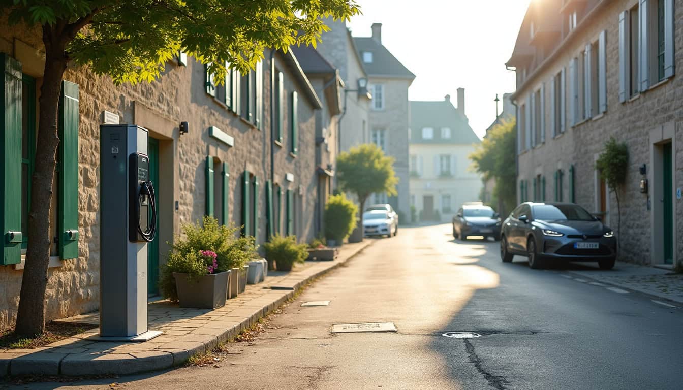 Borne de recharge publique sur la Place de la Liberté à Lindry (89240)