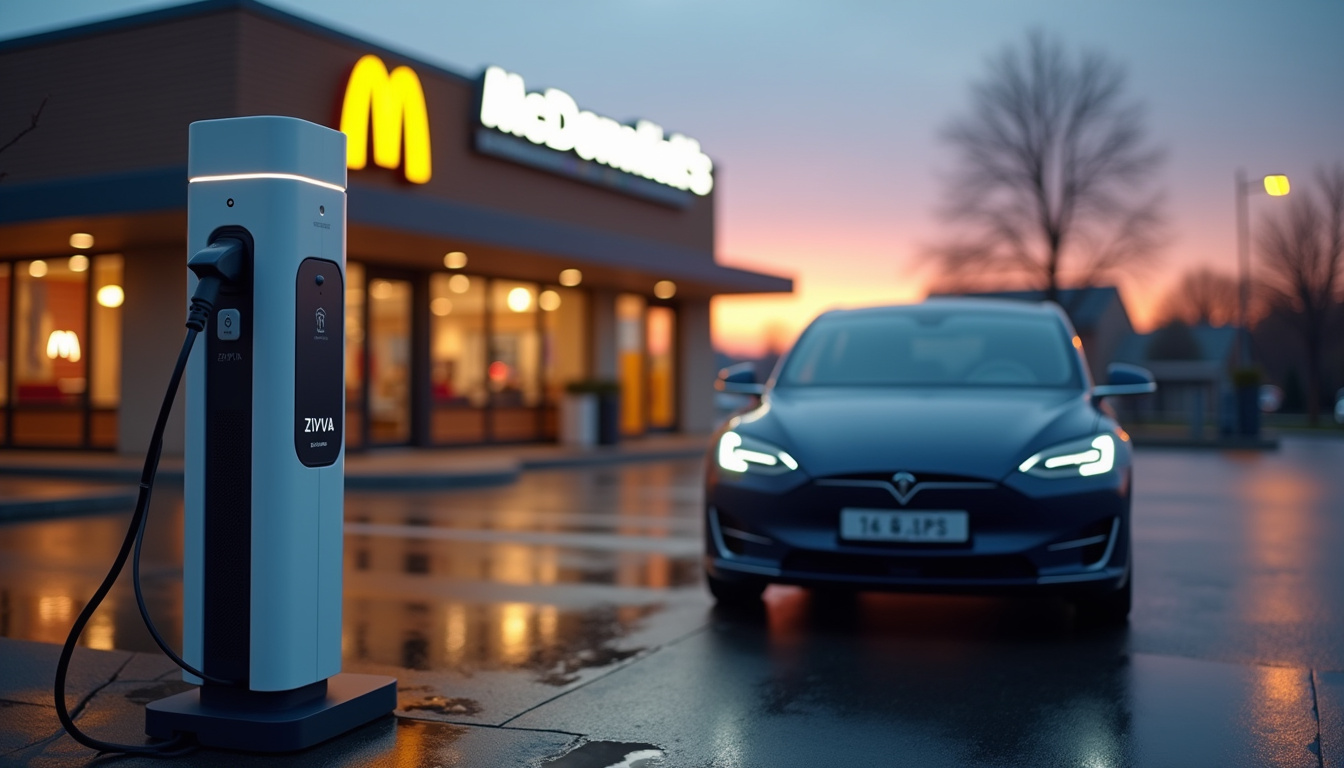 Borne de recharge rapide IZIVIA à McDonald's de L'Isle-Adam