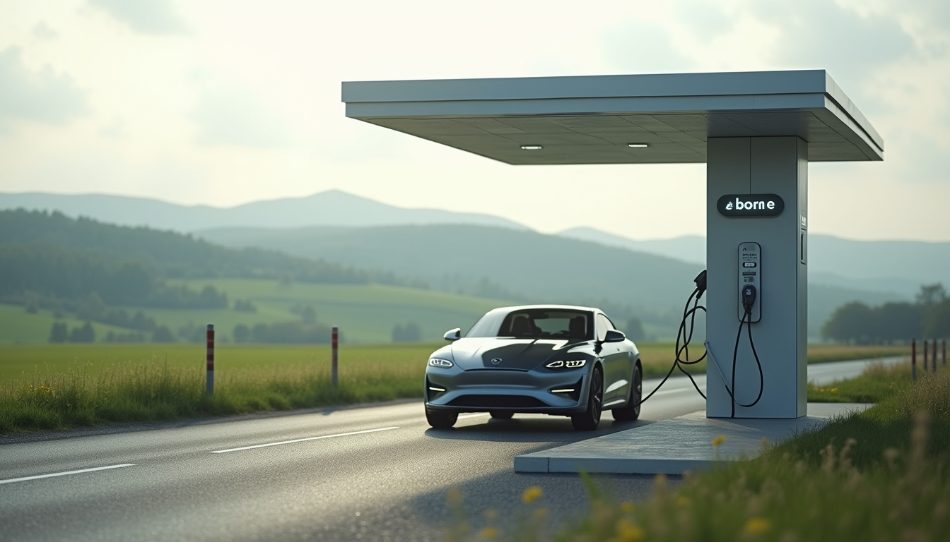Borne de recharge Réseau Eborn située 57 route de Burgaz à Cuvat