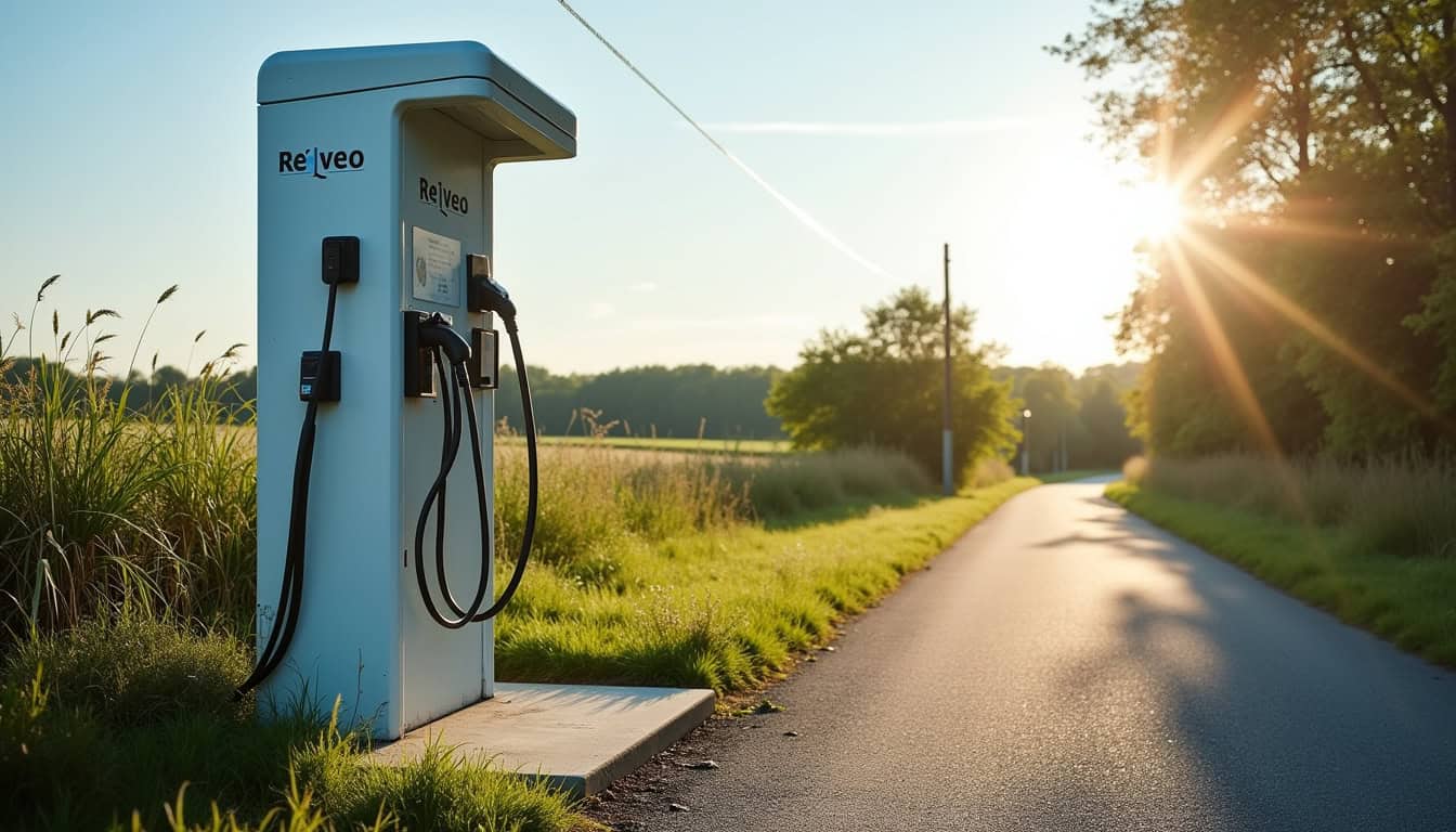 Borne de recharge Révéo située route de Rodez à Pont-de-Salars